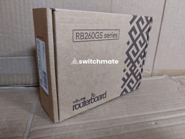 mikrotik-rb260gs-5-port-gigabit-smart-switch-nairobi Compact white MikroTik RB260GS network switch with five Ethernet ports and SFP slot