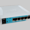 mikrotik-rb260gs-css106-5g-1s-gigabit-switch-switchmate-kenya Close-up of MikroTik RB260GS Gigabit Ethernet switch showing ports and compact design