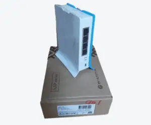 mikrotik-rb941-2nd-tc-hap-lite-router-front-view-kenya Front view of MikroTik RB941-2nD-TC hAP Lite router showing blue trim and Ethernet ports
